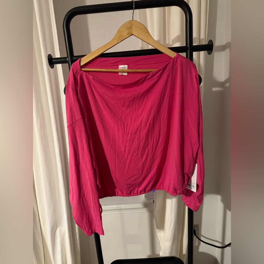 Athleta Women's Pink cinched waist cool down Top
